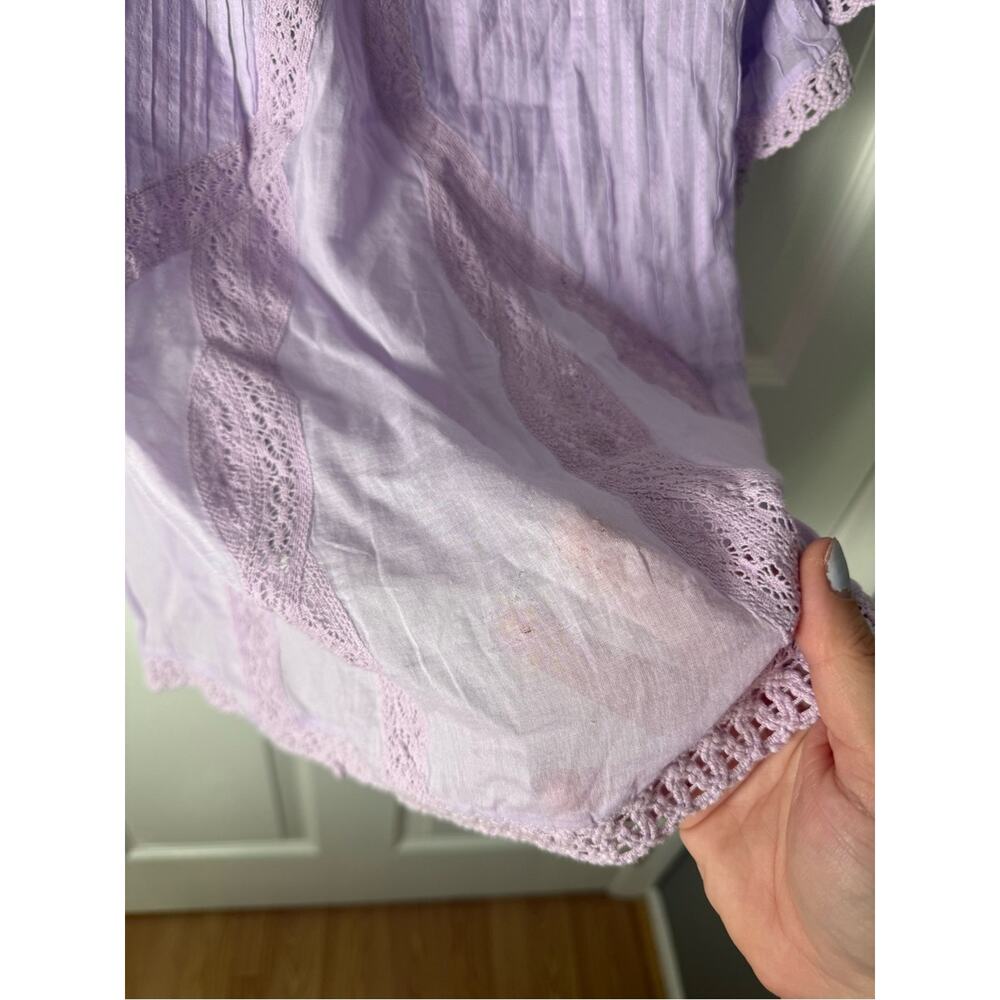 Farm Rio Lilac Lace Ruffled Blouse S - Picture 5 of 8